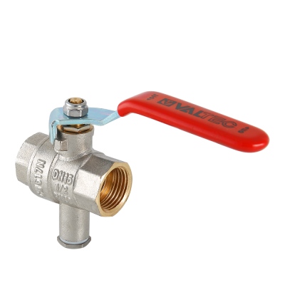 Кран шаровой стальная рукоятка для подключения датчика температуры В 3/4" VALTEC никель