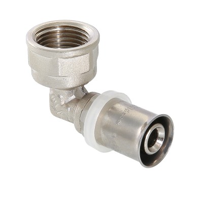 Угольник пресс комбинированный 16х1/2" В никель VALTEC