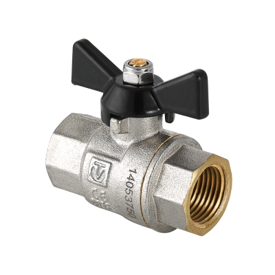 Кран шаровой ручка бабочка В 3/4" VALTEC perfect никель