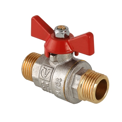 Кран шаровой ручка бабочка Н 1" VALTEC base никель