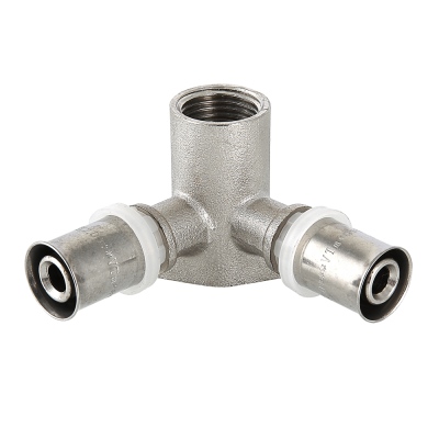 Водорозетка пресс проходная 16х1/2" никель VALTEC