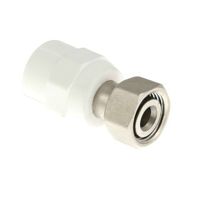 Муфта ППР с накидной гайкой 20х3/4" евроконус VALTEC белый