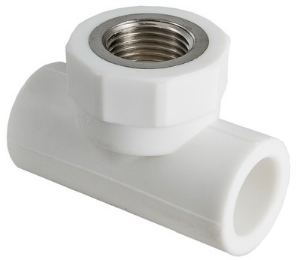 Тройник ППР комбинированный 25х1/2"В мм VALTEC белый