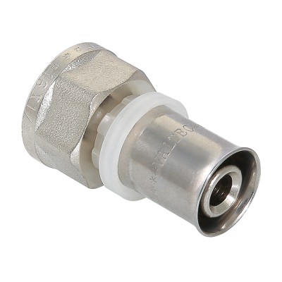 Муфта пресс комбинированная 16х1/2" В никель VALTEC