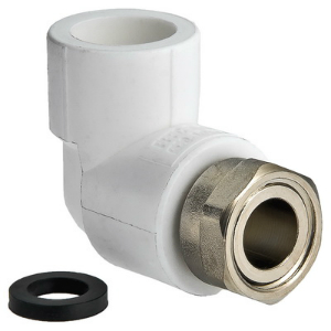 Угольник ППР с накидной гайкой 20х3/4"В VALTEC белый